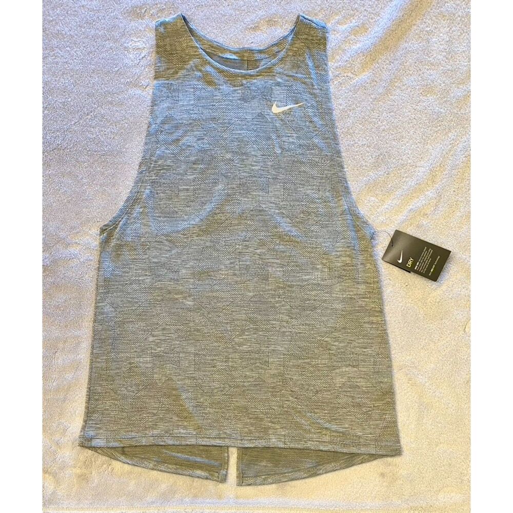 NWT Nike Dry medalist running grey running active tank top. Size large